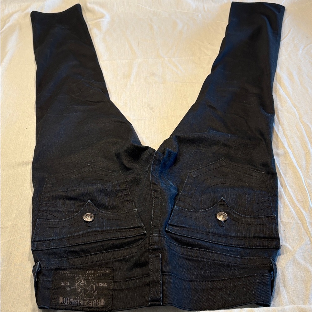 True Religion Men's Relaxed Jeans - Dark Gray - Picture 9 of 13